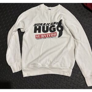 Vtg Sweatshirt Hurricane Hug Survivor 9/22/89 Myrtle Beach Screen Stars USA L